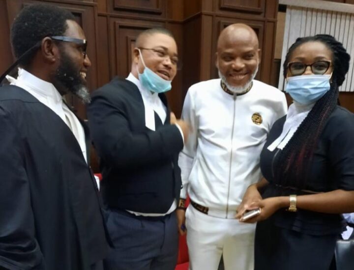 Nnamdi Kanu and Lawyers/ The Cable
