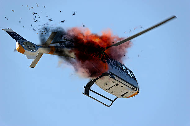 helicopter exploding in flight/iStock