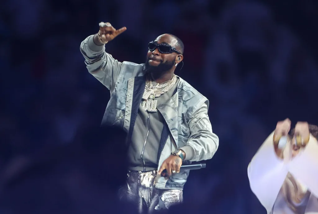 Davido performing at the World Cup final in 2018/Rex Features