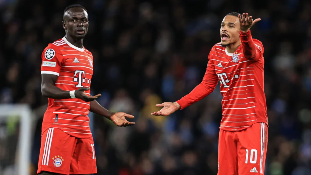 Mane and Sane argue during their Champions League match against Manchester City/Getty Images