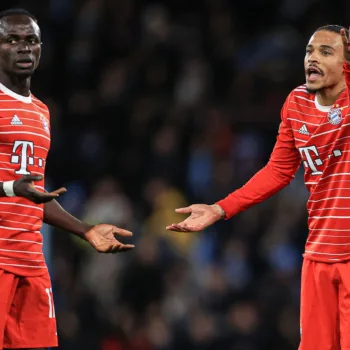 Mane and Sane argue during their Champions League match against Manchester City/Getty Images
