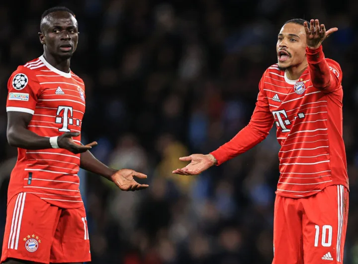 Mane and Sane argue during their Champions League match against Manchester City/Getty Images