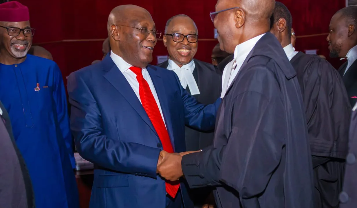 Atiku at the petition tribunal on Thursday, May 11, 2023/Lionscrib
