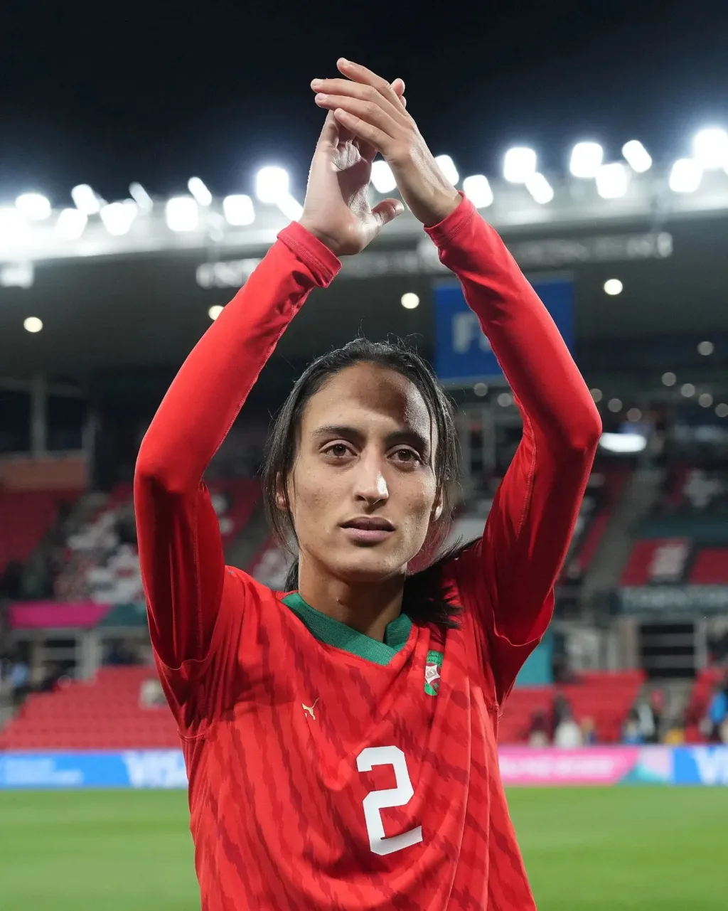 Morocco's Z. Redouani appreciates the support of fans after 4-0 loss to France/Instagram @fifawomensworldcup