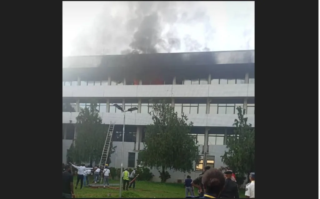 Three offices were burnt during the fire.