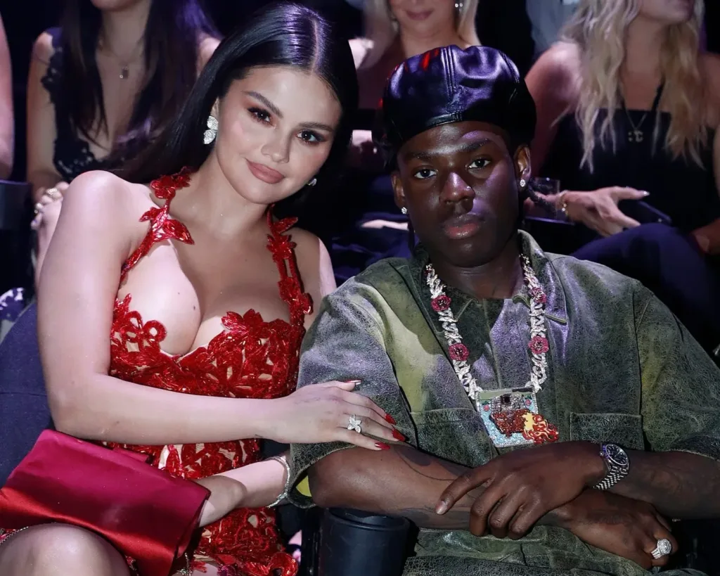 Selena Gomez and Rema at the 2023 VMAs