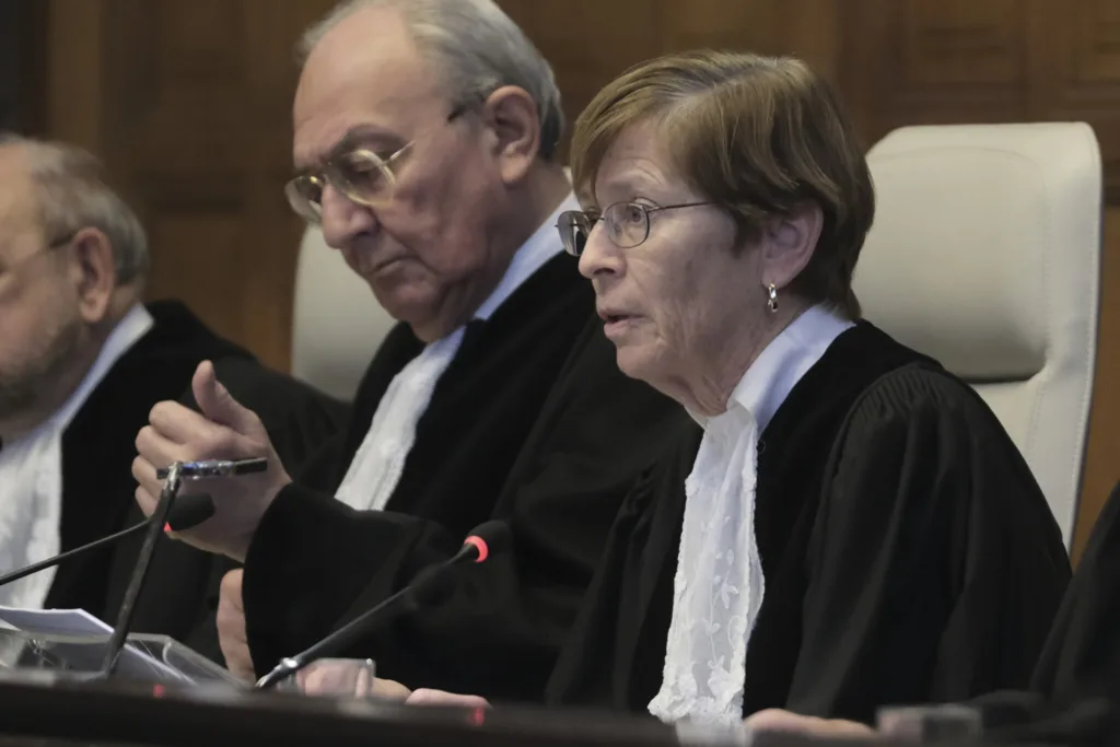 Presiding Judge Joan E Donoghue during the ruling on Friday, January 26, 2024 at The Hague/AP
