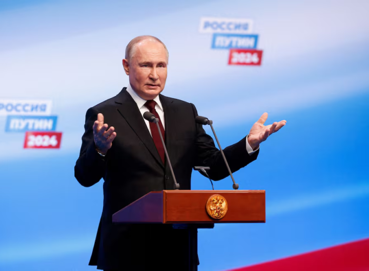Putin addresses the nation after landslide election win/Reuters