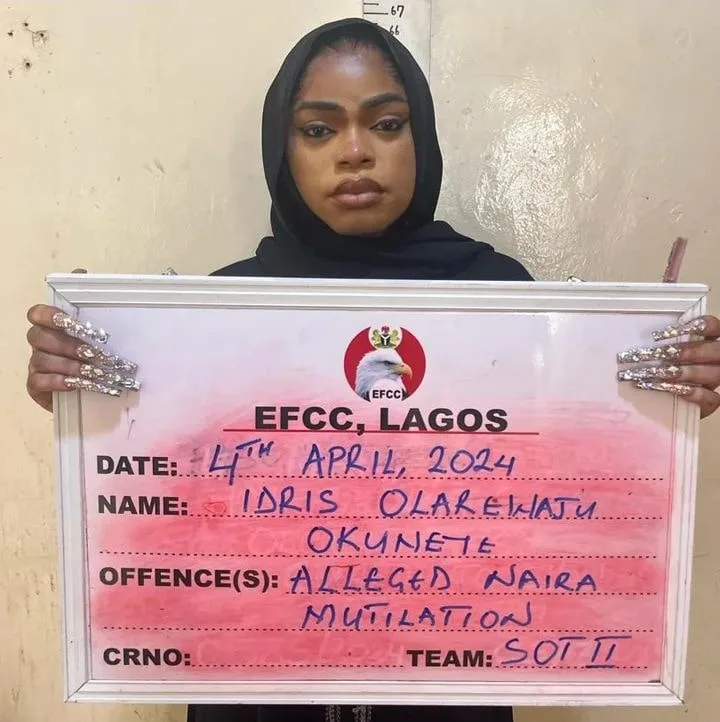 Bobrisky's mugshot/EFCC