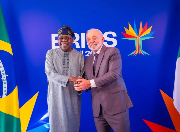 President Tinubu and President Lula of Brazil at the BRICS Summit 2025/Instagram @officialasiwajubat