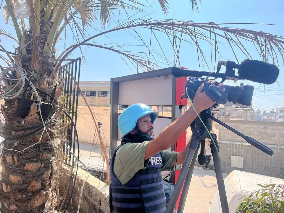 Hussam al-Masr, a Palestinian cameraman on contract with Reuters was killed during the attack/Reuters