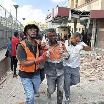 Scene of the Israeli attack that claimed the lives of four journalists/Getty Images