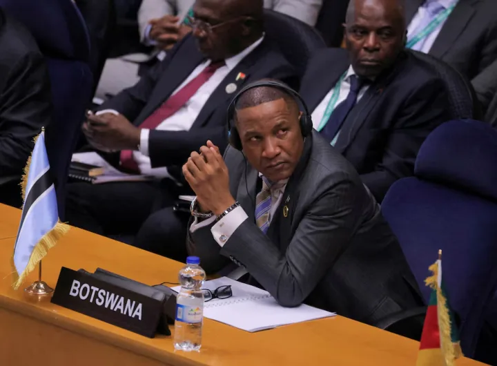 President Duma Boko of Botswana announced the health emergncy on Monday/Reuters