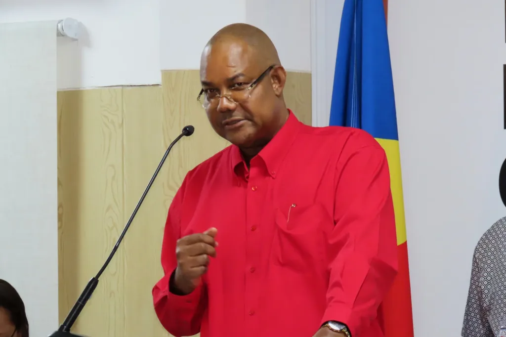 Patrick Herminie delivers speech after winning presidential election/AP