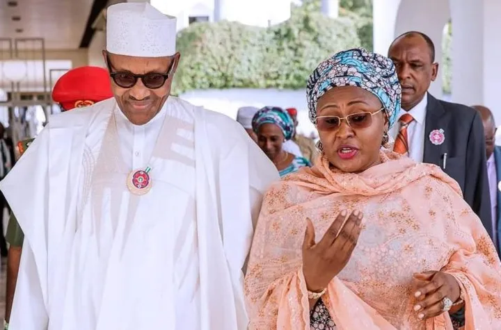 Late former President Buhari and former first lady Aisha Buhari during their time at the presidential villa/Instagram