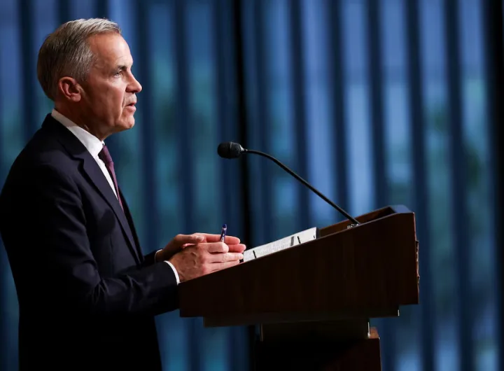 Mark Carney, Prime Minister of Canada, addresses the media at a press briefing held alongside the 47th ASEAN Summit in Kuala Lumpur, Malaysia, on October 27, 2025. REUTERS/Edgar Su