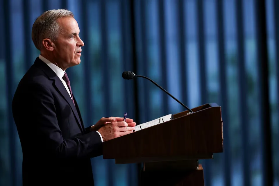 Mark Carney, Prime Minister of Canada, addresses the media at a press briefing held alongside the 47th ASEAN Summit in Kuala Lumpur, Malaysia, on October 27, 2025. REUTERS/Edgar Su