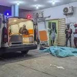 An ambulance carrying victims of the Maiduguri bombings arrives the hospital/Lionscrib News