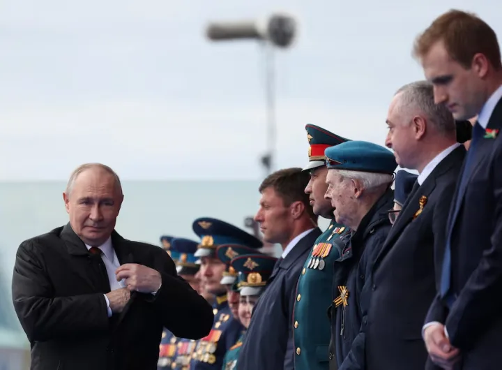 Russian President Vladimir Putin was present at a military parade held on Victory Day in Red Square, central Moscow, on May 9, 2026, commemorating the 81st anniversary of the Soviet Union's triumph over Nazi Germany in the Second World War. (Photo: Sputnik/Vyacheslav Prokofyev/Pool via REUTERS)