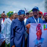 President Tinubu accompanied by First Lady Remi Tinubu during the APC Presidential Primaries in Lagos State/Photo: Instagram @officialasiwajubat