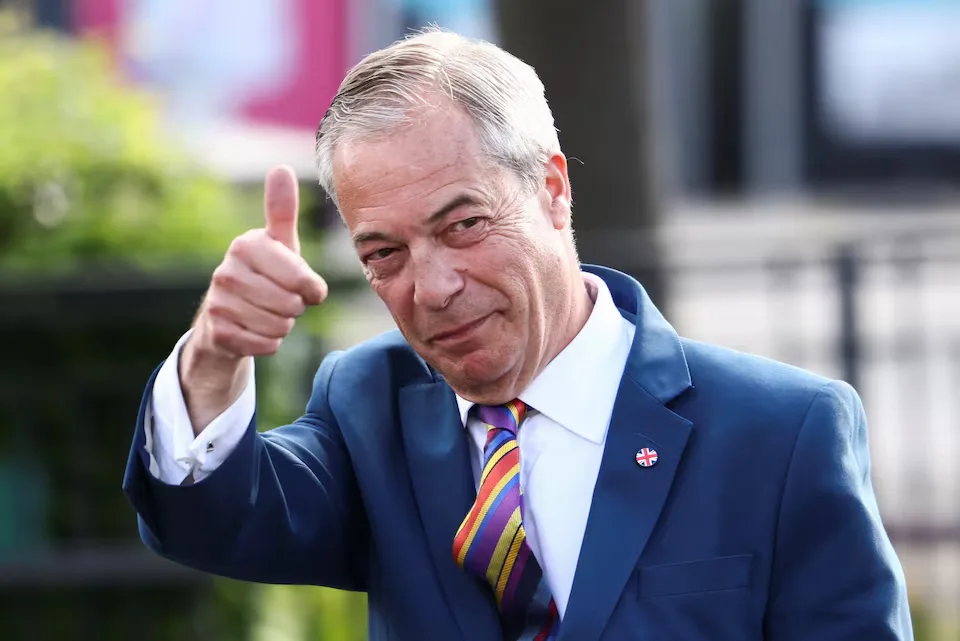 Reform UK leader Nigel Farage reacts at Havering Town Hall in the London Borough of Havering, after local election results were announced on May 8, 2026. (Photo: Jack Taylor/Reuters)
