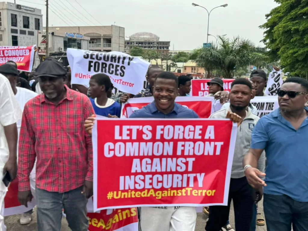Protesters are demanding an end to insecurity/Lionscrib