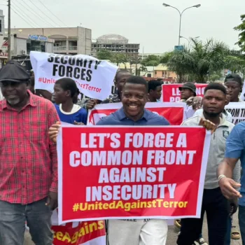 Protesters are demanding an end to insecurity/Lionscrib