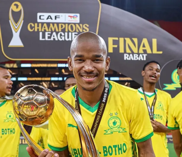 Jayden Adams won the CAF Champions League with Mamelodi Sundowns in 2026/Getty