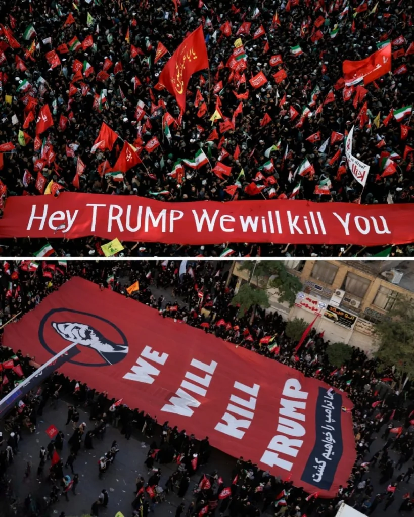 Iranians raise banners calling for the death of Trump/Photo: FOX