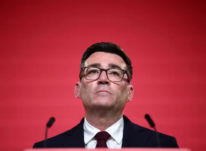 Britain's next Prime Minister, Andy Burnham, addresses attendees moments after his confirmation as the new leader of the Labour Party at the Special Conference in London on July 17, 2026. (Photo credit: Henry Nicholls/Pool via Reuters)