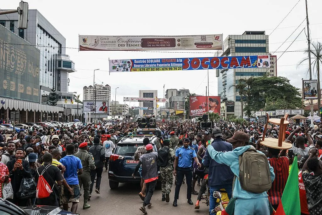 Thousands of Cameroonians celebrate with the Indomitable Lionesses/Photo: Getty