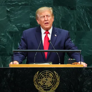 Trump addresses world leaders at UNGA 81/Photo: Reuters