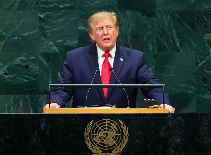 Trump addresses world leaders at UNGA 81/Photo: Reuters