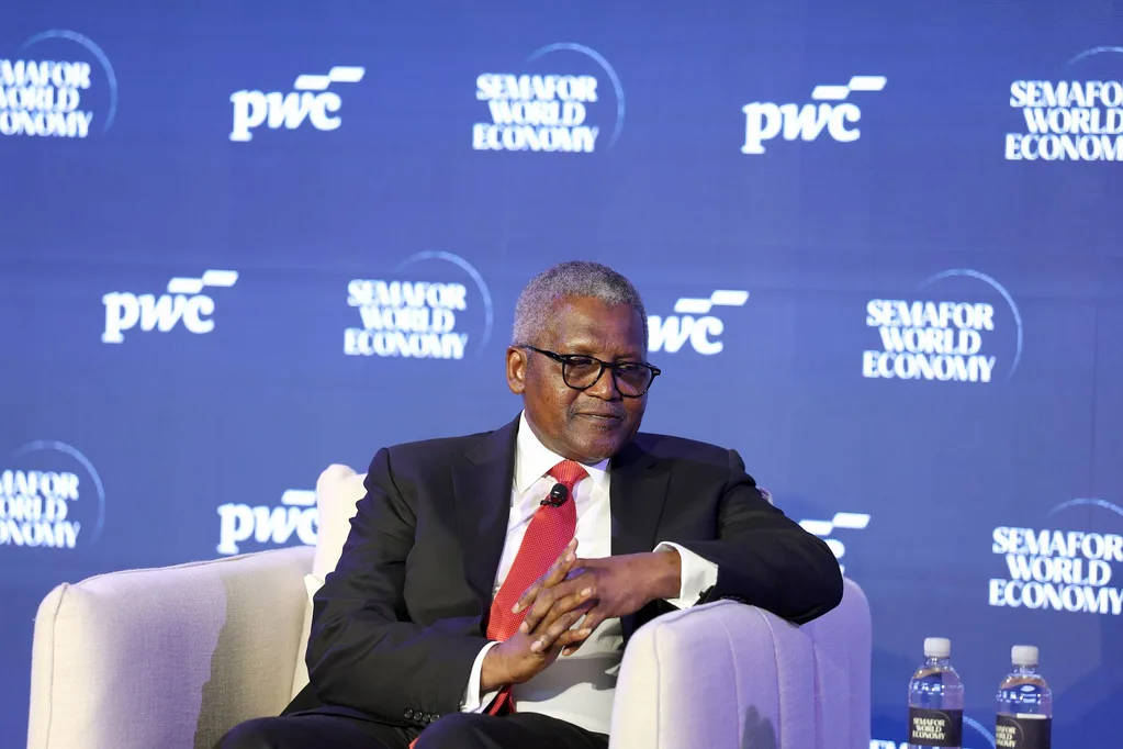 Aliko Dangote speaks at the Semafor World Economy at Washington D.C. USA on April 16, 2026/ Photo; Getty Images