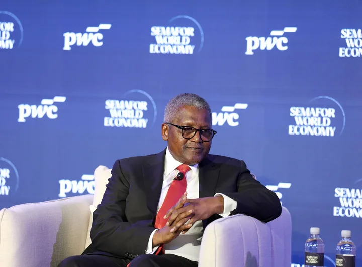 Aliko Dangote speaks at the Semafor World Economy at Washington D.C. USA on April 16, 2026/ Photo; Getty Images