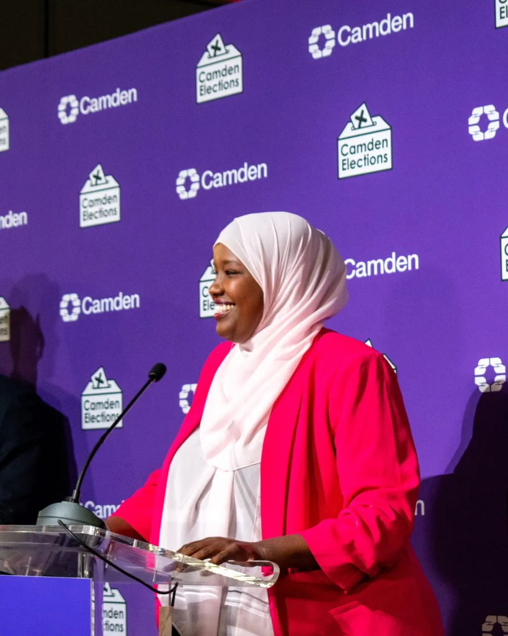 Sagal Abdi-Wali makes a speech/Photo: Instagram @sagalcamden