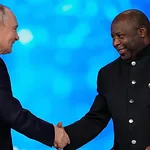 Russian President Vladimir Putin (left) and Burundi’s President Évariste Ndayishimiye at the plenary session of the Russia-Africa Summit in Moscow on 28 October 2026/Photo: AP